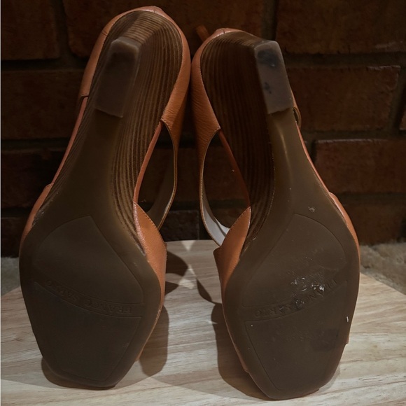 FRANCO SARTO Women's Brown Leather Tandy 2  Wedge Sandals Heels Size 7 - Picture 6 of 9